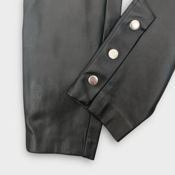 Zara Faux Leather Cargo Pants Sz M - Picture 4 of 10